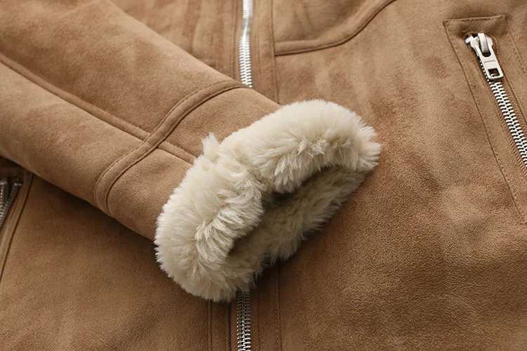Winter thick warm long suede jacket Parka Trench synthetic wool sheepskin coat retro womens coat 241115