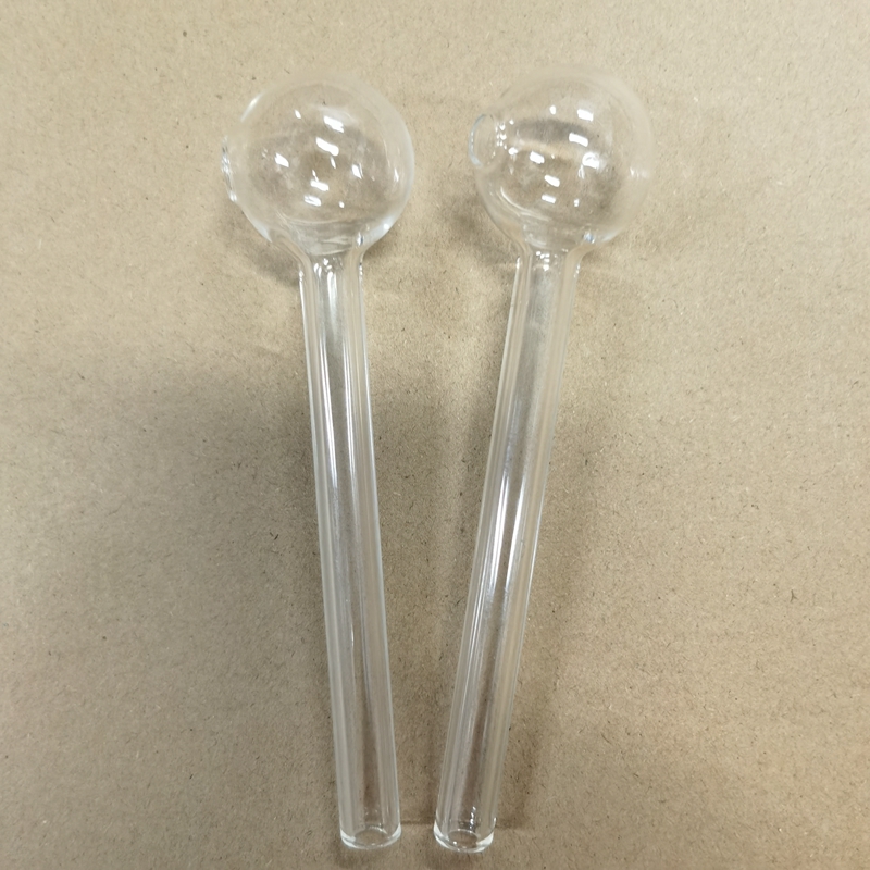30MM Ball 12cm clear Smoking pipe 2mm thickened glass tube Big Ball handcraft