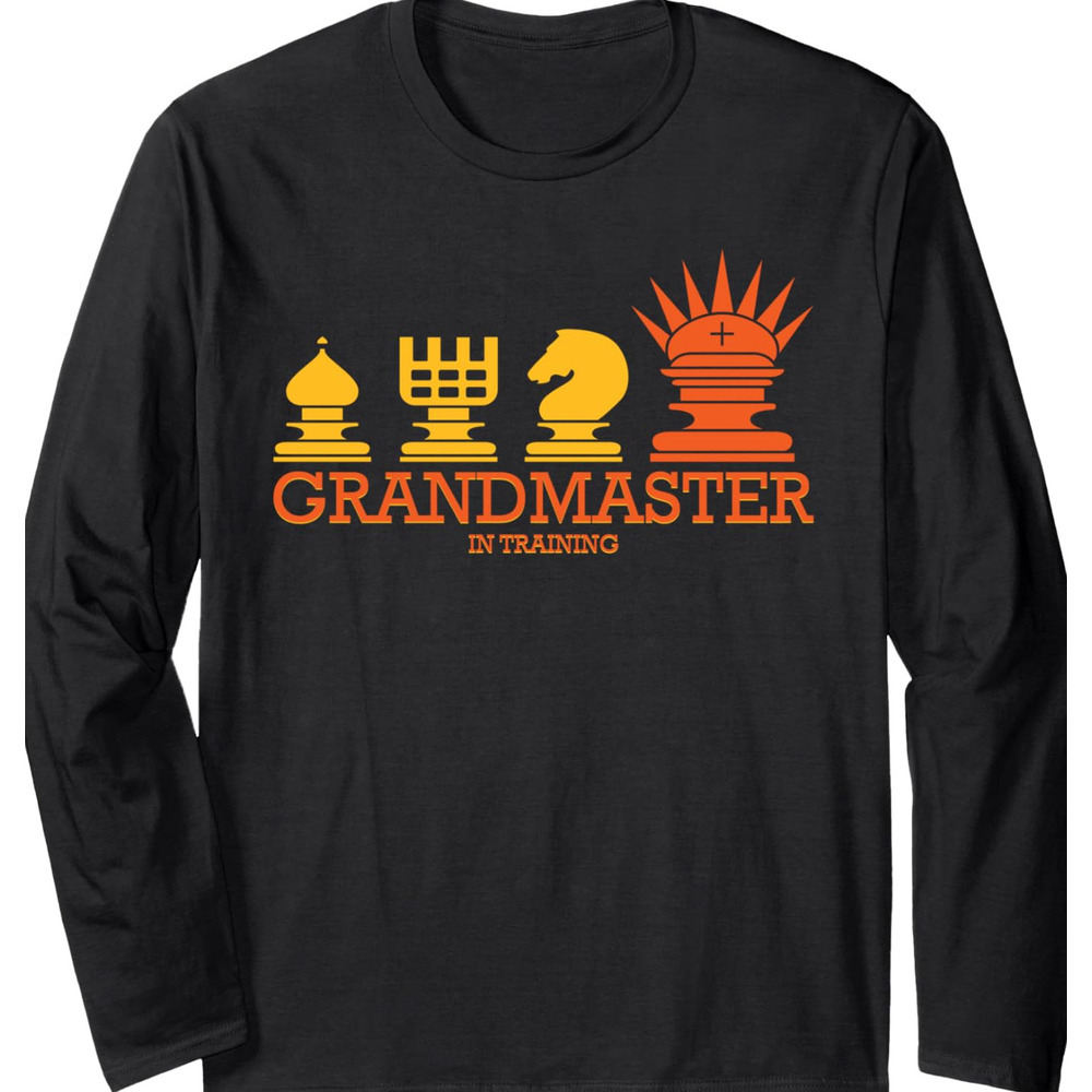 Long Sleeve Shirts for Men sweatshirt Grandmaster In Training Chess Player Funny Gift Long Sleeve T-Shirt T shirt Tee Streetwear Casual tops clothes