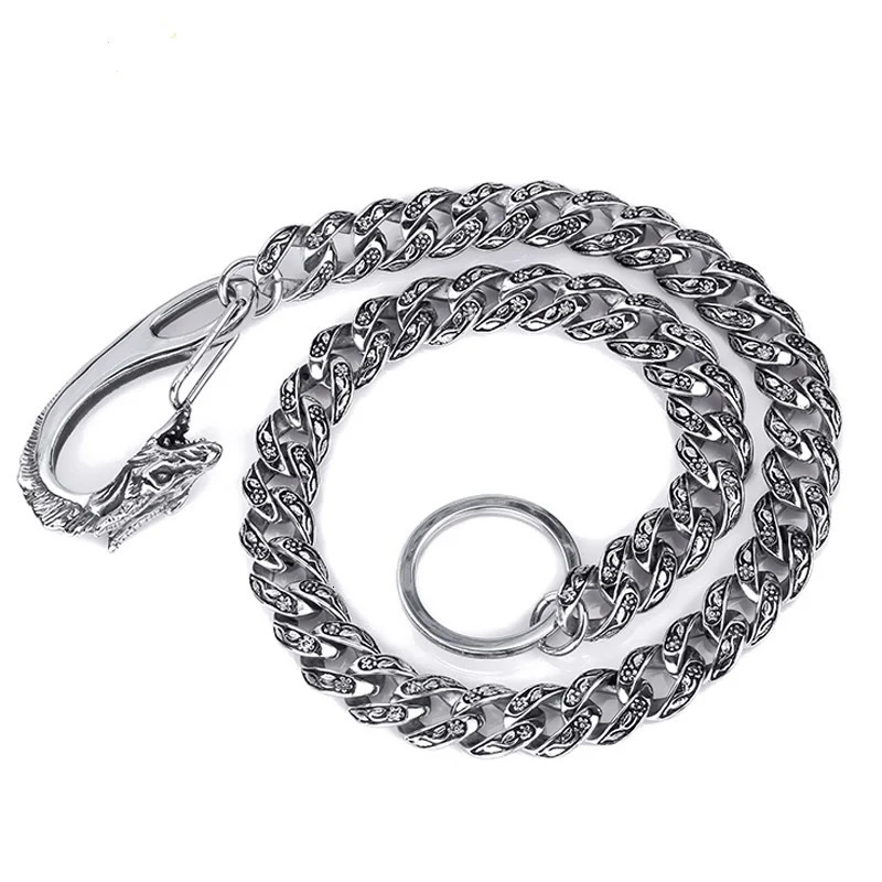 Retro fashion street dance waist chain mens steel metal anti-theft pants chain wallet chain 241115