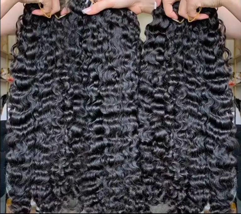 Raw Burmese Curly Virgin Human Hair Super Double Drawn One Donor Human Bundles