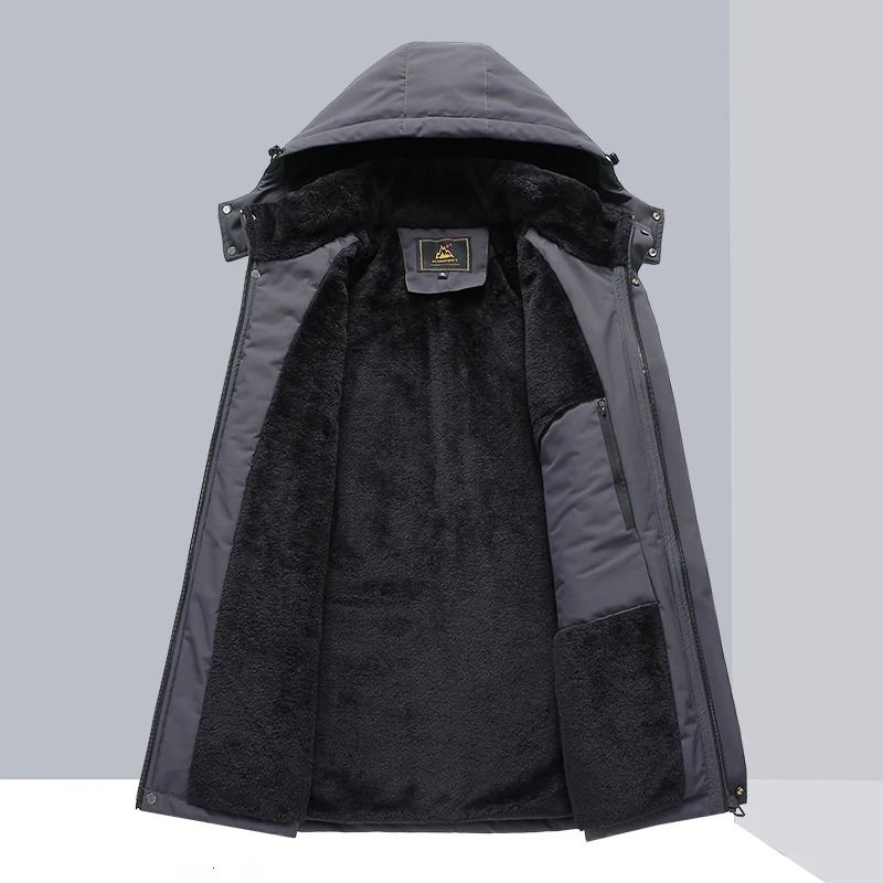 10xl 9xl Winter Men Parka Coats Fleece Waterproof Warm Plus Size 6XL 7XL 8XL Oversize Thicken Hooded Jackets Loose Windbreaker 241115
