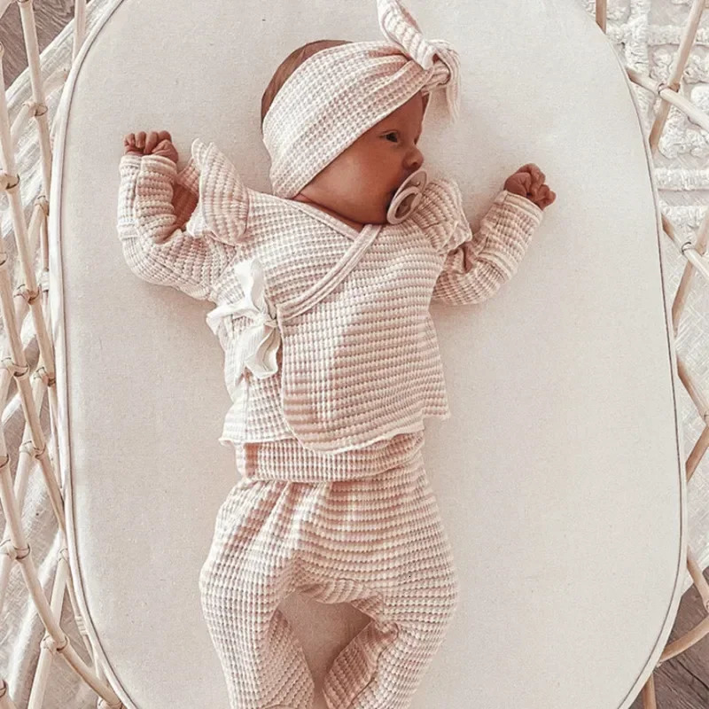 Baby pajamas born girls clothing sets childrens pajamas pants spring knitted tops childrens clothing sets 241113