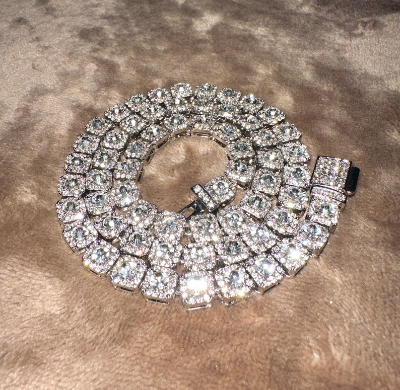 necklace moissanite chain 10mm Width Bg Big Dia Chain Sterg Sier Vvs Moissanite Hip Hop Jewelry Iced Out Cuban k