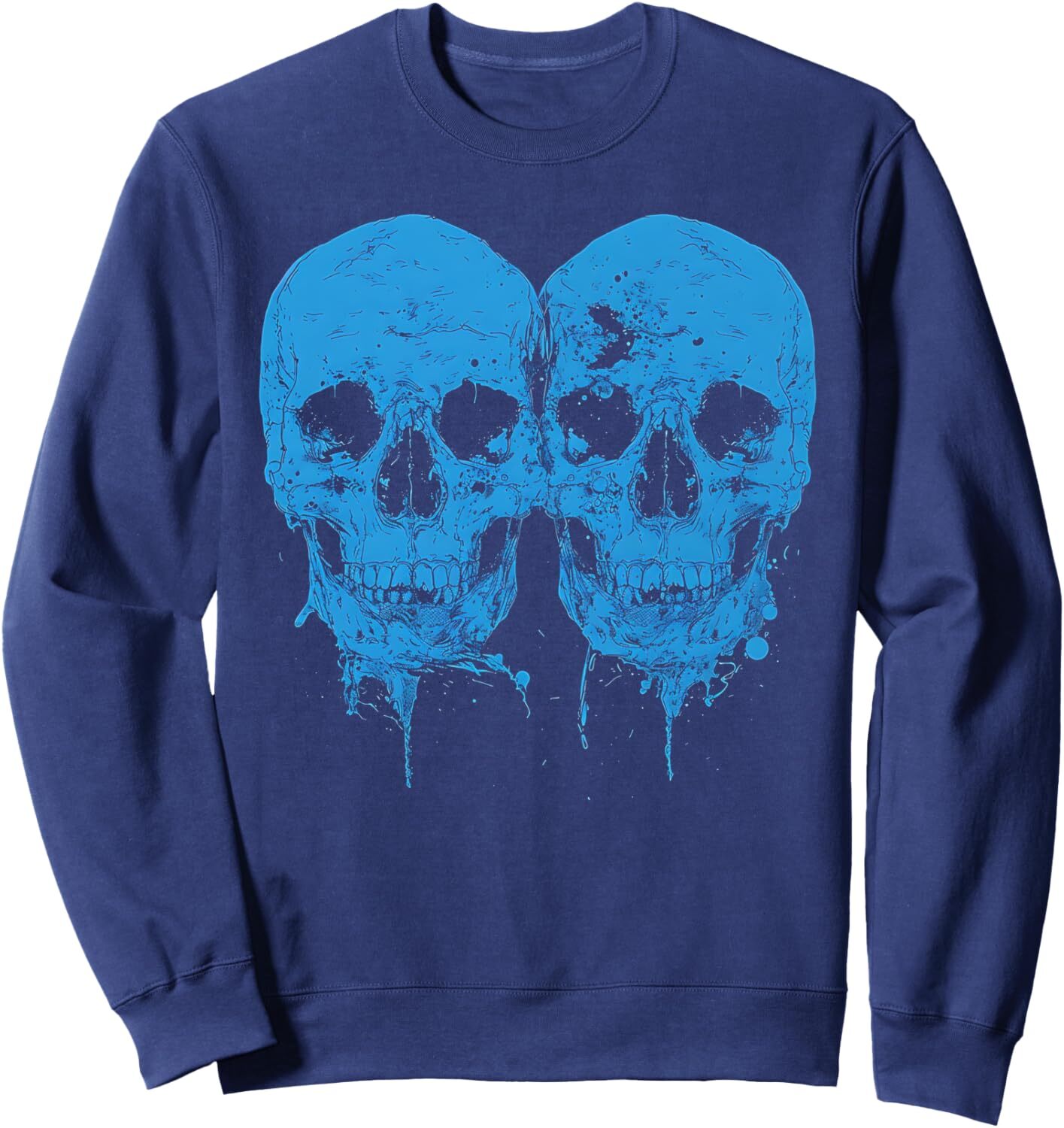 Long Sleeve Shirts for Men sweatshirt Skull Halloween Costume Party Spooky Skeletons Drip Graphic Sweatshirt T shirt Tee Streetwear Casual tops clothe