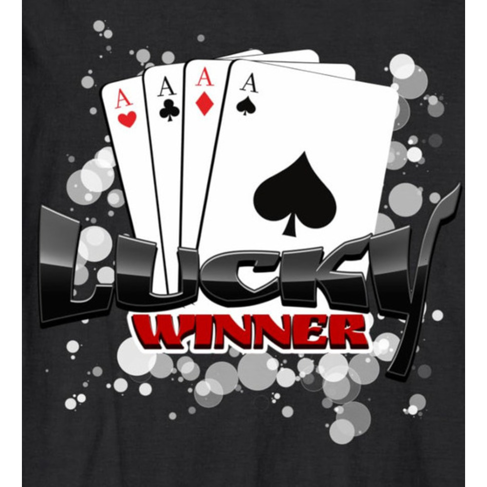Long Sleeve Shirts for Men sweatshirt Lucky Winner Aces Playing Cards T Shirt Poker Birthday Gift Long Sleeve Tee Streetwear Casual tops clothes cool
