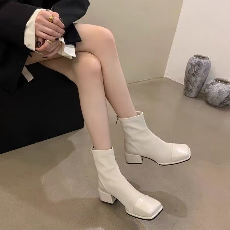 35-43 Size Plus Women's Korean Version Thick Heel Autumn/Winter Short Boots.