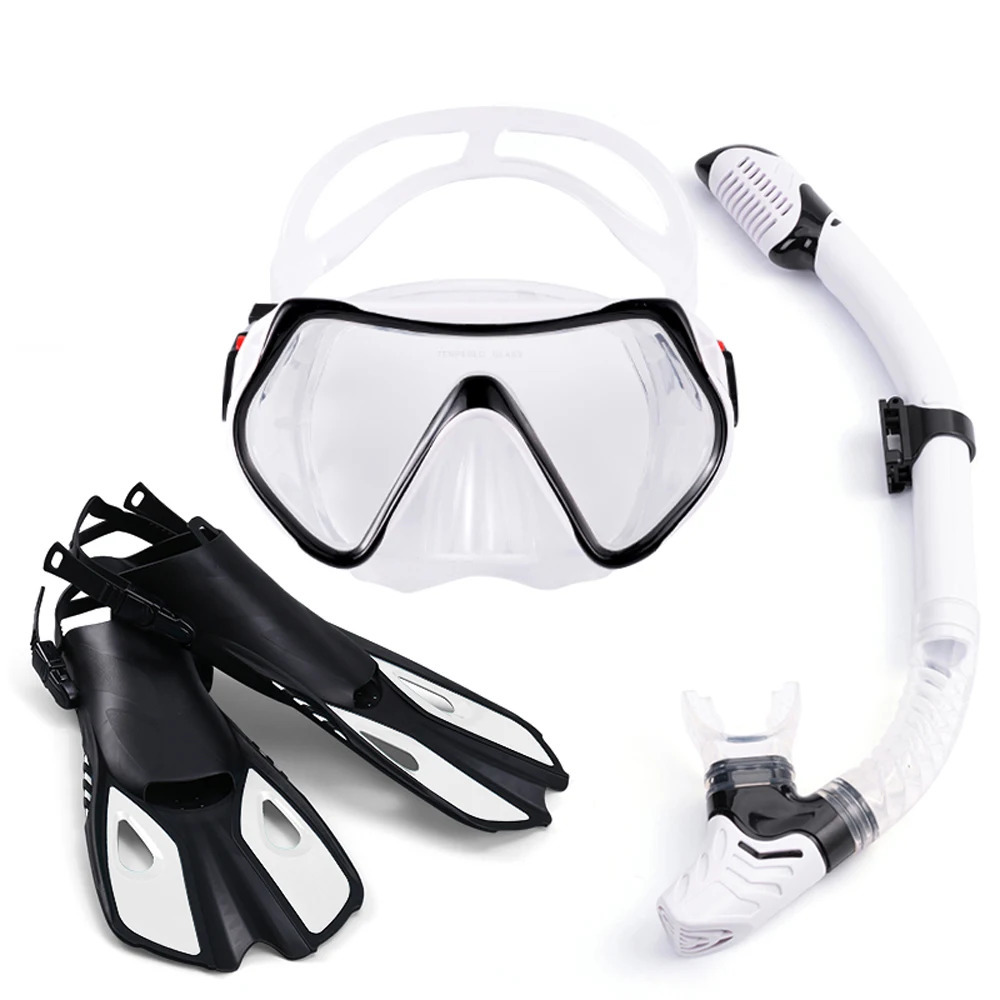 Swimming Flippers Diving Fins Snorkeling Goggles Dive Snorkel Equipment Scuba Set Adult Underwater 240410