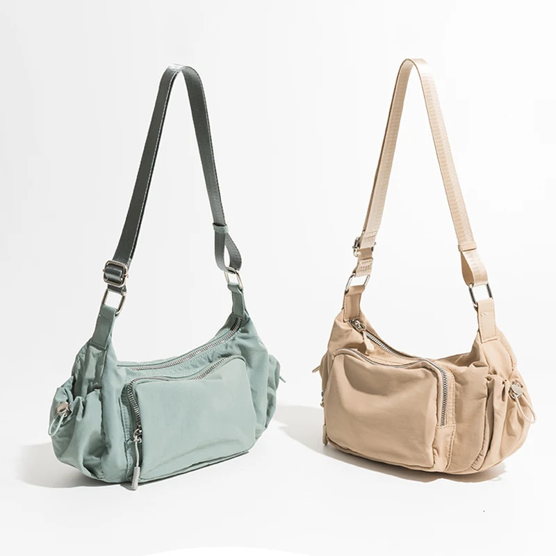 Casual Nylon Crossbody Bags for Women er Multiple Pockets Shoulder Bag Simple Underarm Bag Hobos Small Phone Purses 2-24 241115