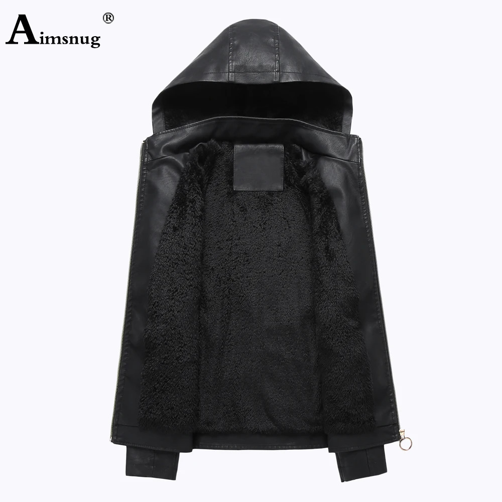 Women Faux Pu Leather Jackets Autumn Winter Hooded Outerwear Pockets Zipper Coat Slim Biker Jacket Blue Hoodies Plus Velvet 241114