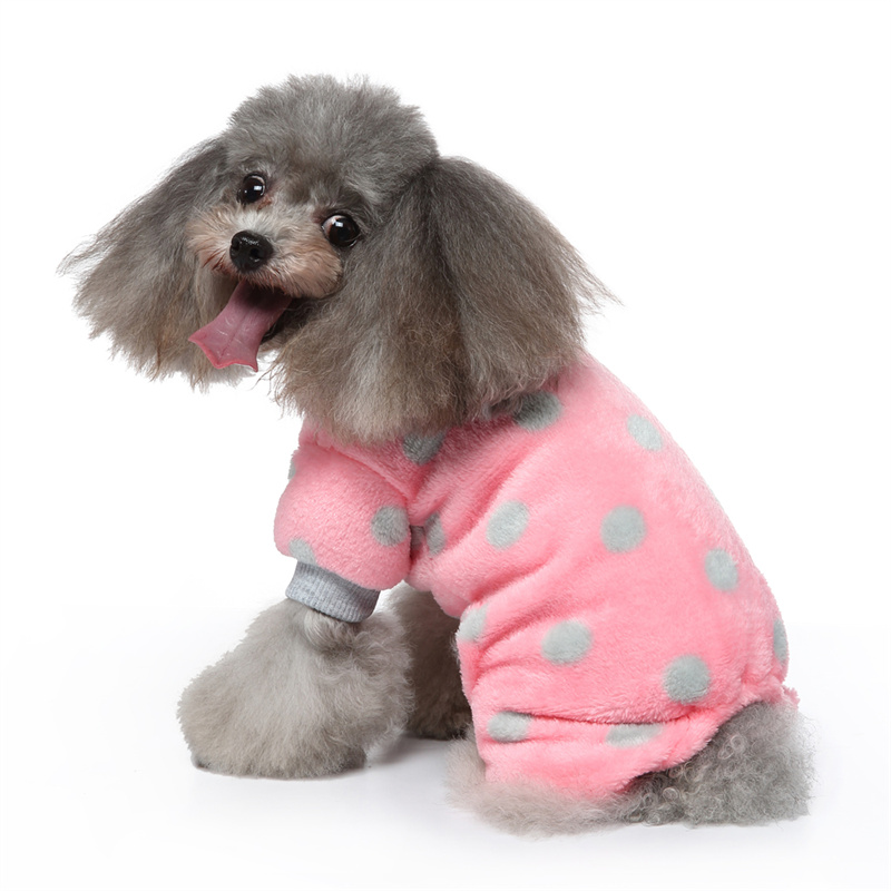 Fuzzy Veet Pamas Dog Winter Clothes for Small Dogs Girl Pet Jumpsuit Doggy Apparel Free shipping