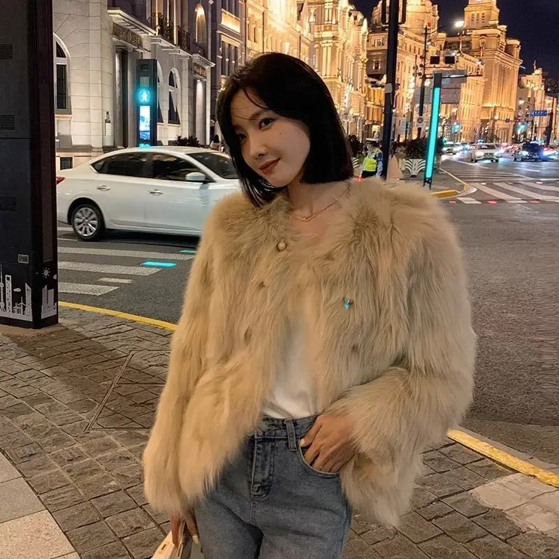 Womens Autumn Winter Environmentally Friendly Young Style Faux Coat Women Fashion Minimalist Casual Long Sleeves Jackets 241115