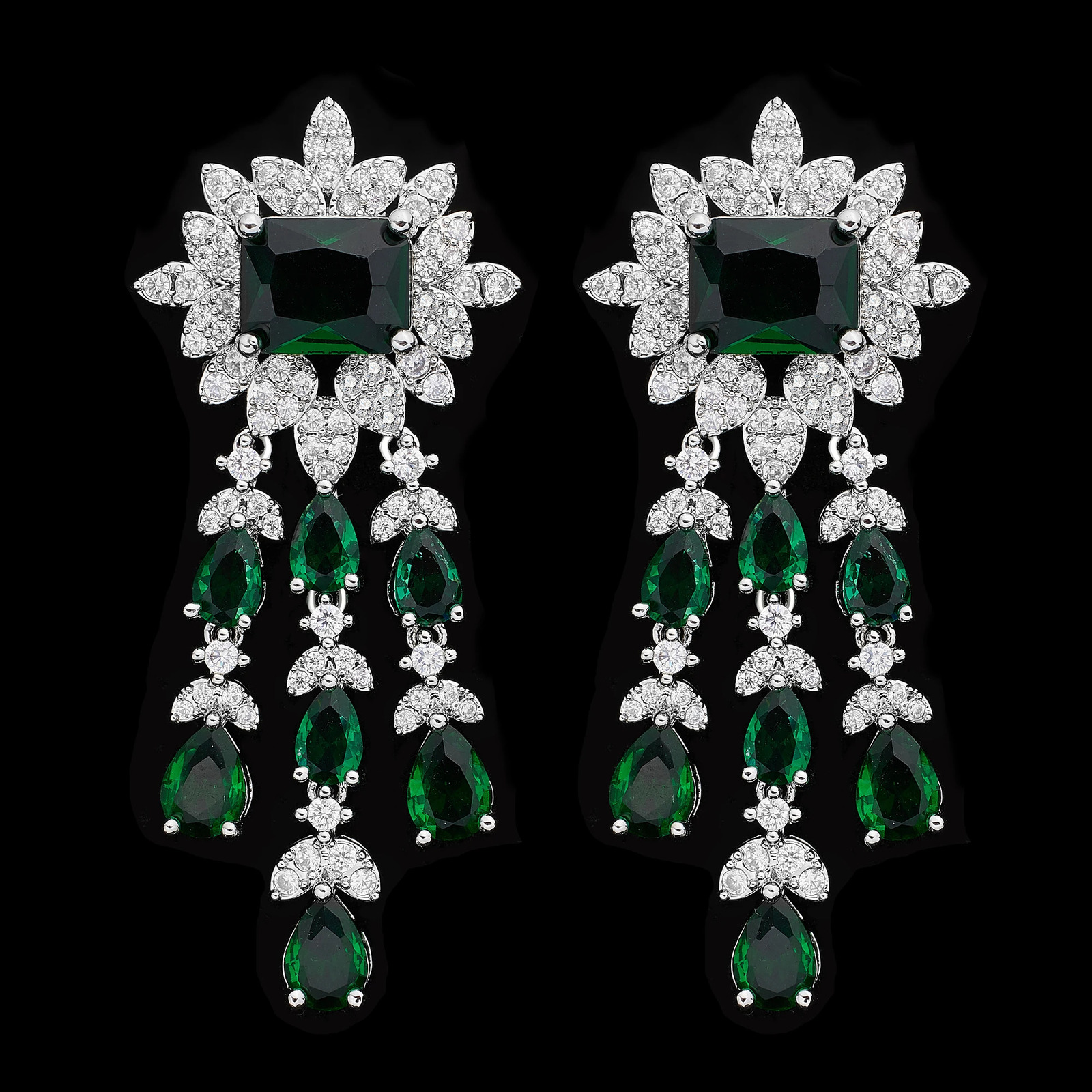 2024 Bridal Zirconia Complete Jewelry Set Suitable for Womens Parties 4pcs Dubai Nigeria CZ Crystal Wedding Necklace Set 241115