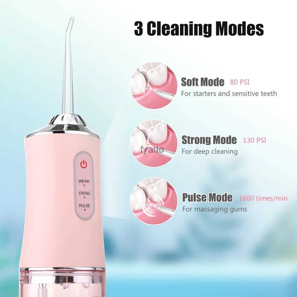 Oral Irrigators cleaning machine portable irrigator dental water jet 3-mode USB charging 4-jet for tooth and health H240415