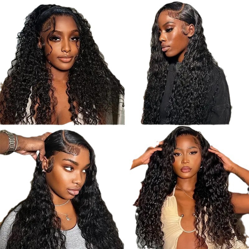 Fashionable front lace small curly synthetic wig, hot selling small curly tube afro long curly wig in Africa