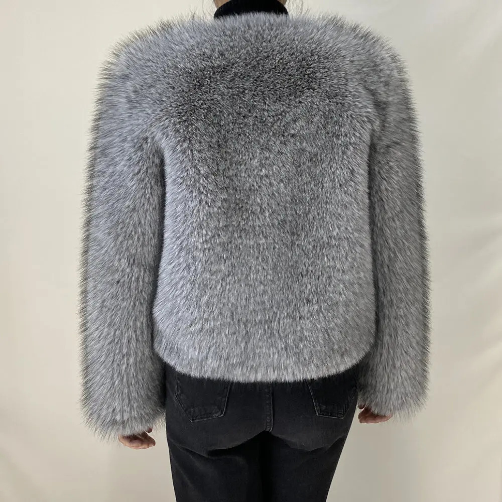 Street Fashion Faux Fur Coat Women Winter 2023 Cool Girls Fluffy Short Fur Fox Jacket 241115