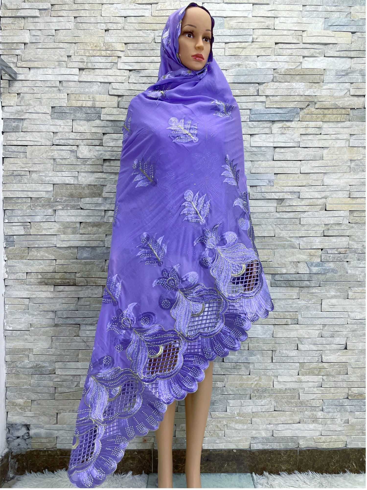 Spring Dubai Scarf For Muslim Women African Cotton Hijab Islam Hijab Pashmina Turban Headscarf Embroidery Shawls DR047 240402