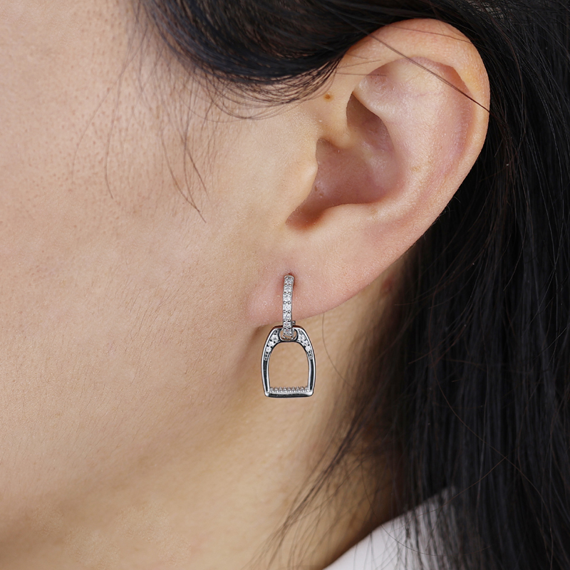 Micro Pave Bg Cz Sterg Sier U Shape Stud Earrings Minimalist Simple Horse Shoe Earing for Women Men Punk Jewelry