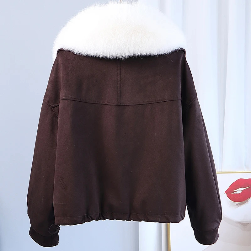 2024 Winter Puffer Jacket Women Short Real Fur Leisure Time Warm 90 White Duck Down Coat Female Parkas Waterproof 241115