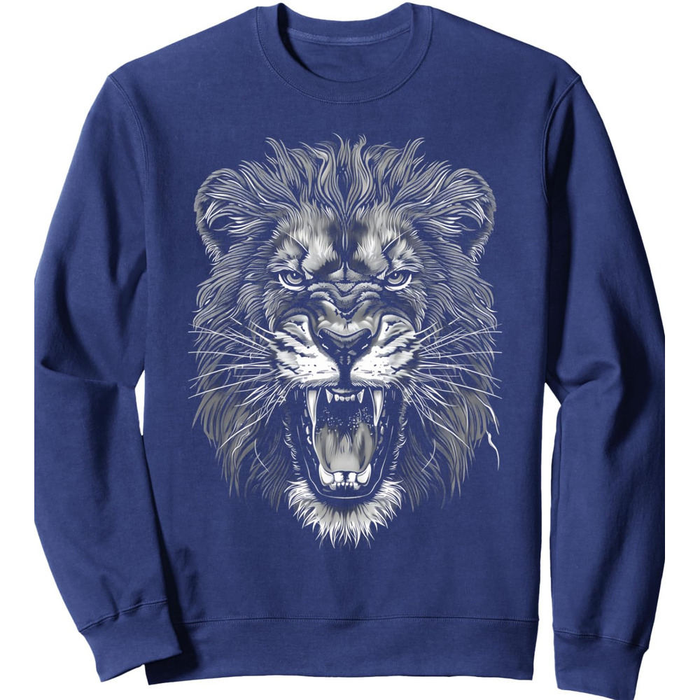 Long Sleeve Shirts for Men sweatshirt Lion Roaring Wildlife Animal Lover Graphic Graphic Tees Sweatshirt T shirt Tee Streetwear Casual tops clothes