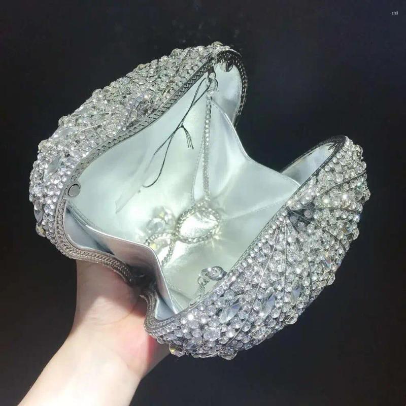 Totes Fashion Hollow Out Crown Women Evening Bags Sequined Wedding Party Clutches Dias Rhies Women's Pouch Gift