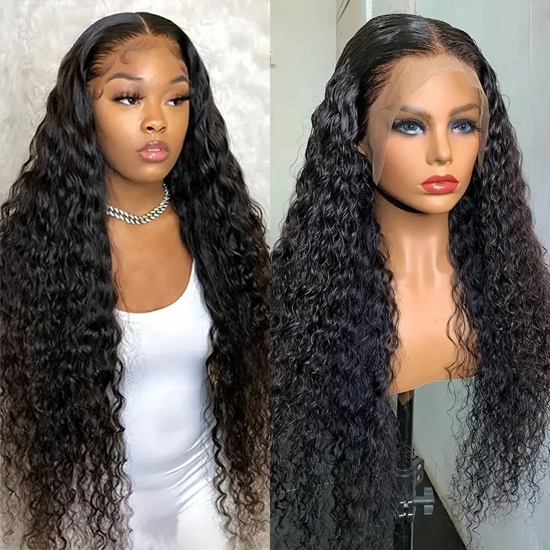 European and American fashion front lace 13*4 wigs African hot selling small winding tube long curly hair full head cover