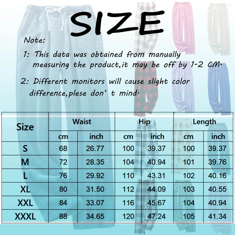 Women's Sleepwear Plaid Pyjama Bottoms For Women Winter Coral Fleece Pajamas Pants Flannel Sleep Warm Trousers Home Wear