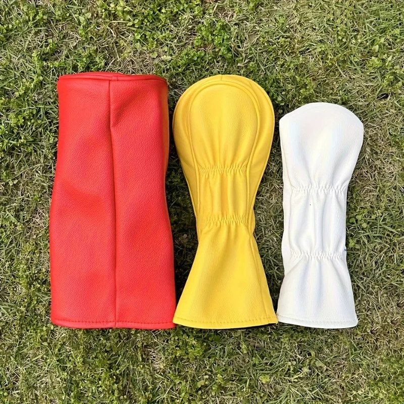 Durable Premium Pu Leather Golf Club Head Covers-Protective Cases For Driver Fairway Wood Hybrid - Essential Golf Accessories 241115