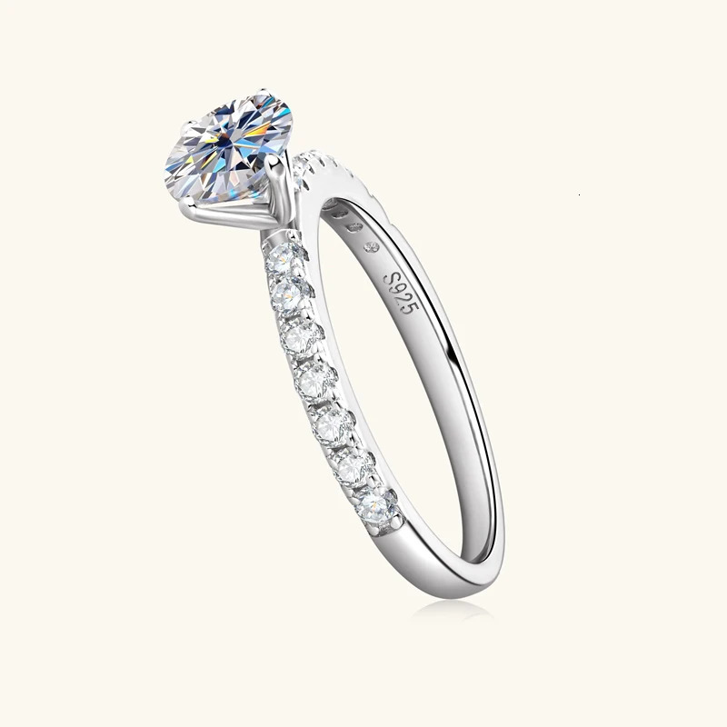 6mm 0.8Carat True D Color VVS1 Engagement Ring Silver 925 Gold Plated Card Ring Jewelry 241114