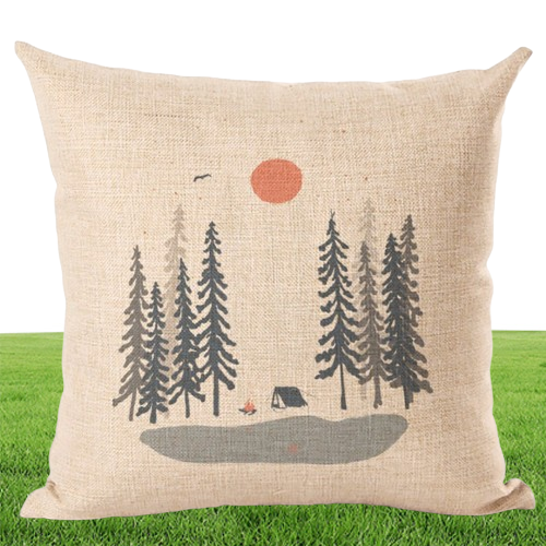 shabby chic home decor winter mountain cushion cover camp throw pillow case for sofa chair outdoor scenic pillowcase 45cm cojine7201583