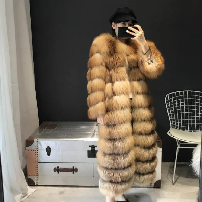 Natural Fur Silver Coat Womens Short Winter Beautiful 100 Real Red Genuine Leather Keep Warm Fashion 241115