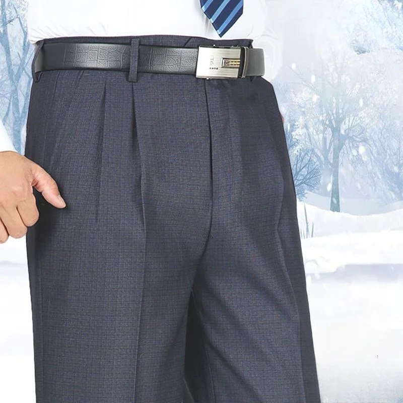 Mens pants wash and wear elastic formal fit mens dress plus size straight black suit business office uniform A151 241115