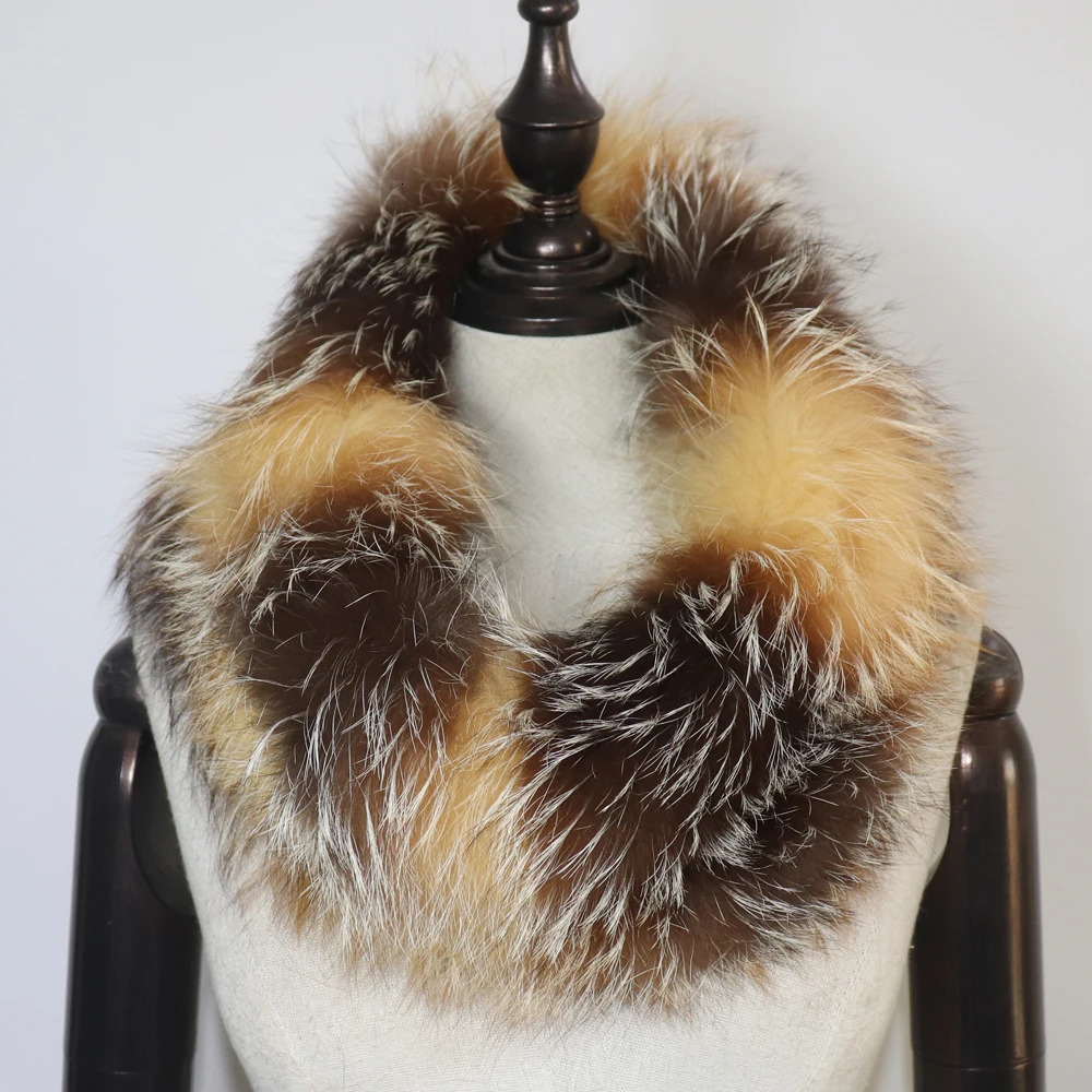 Quality Women Winter Real Fur Scarf Warm Fox Fur Headband Ring Natural Fox Fur Scarves Fashion Lady Natural Fur Mufflers 241115