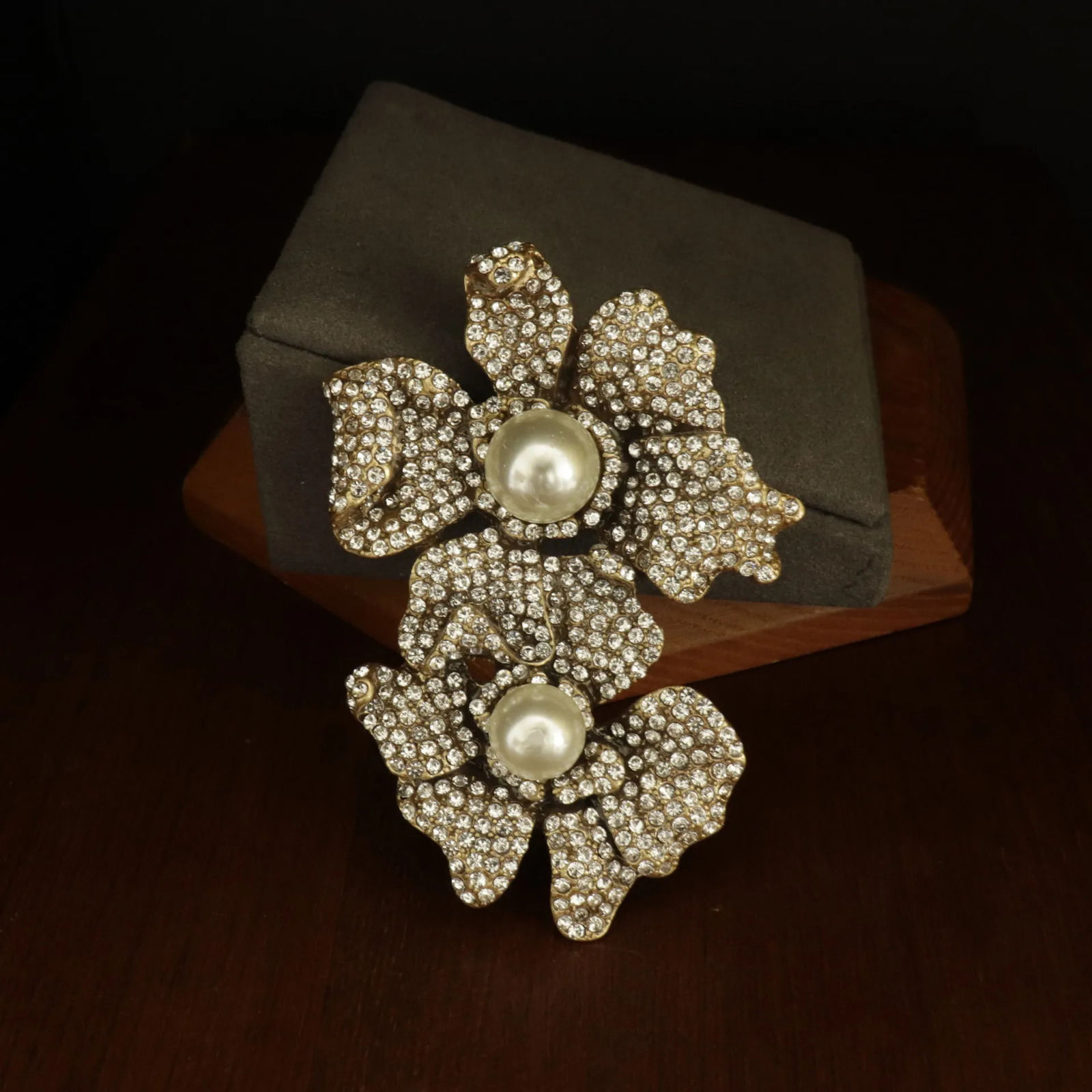 Retro Sweet Flower Earrings Detachable Multi functional Pearl Necklace Set 241115