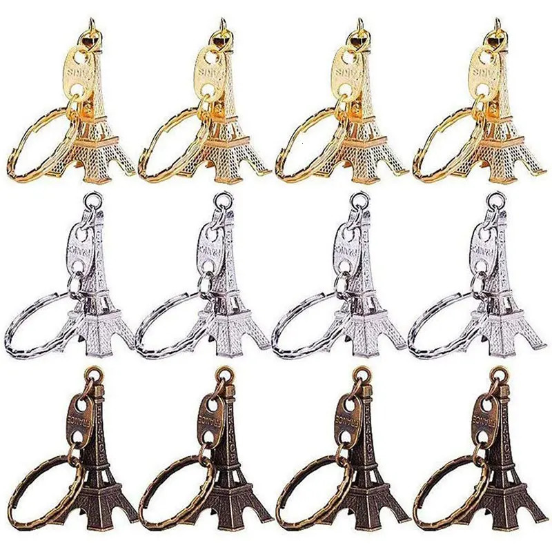 50 Paris Eiffel Tower shaped keychains Novelty Gadget Trinket Souvenir Christmas gift keychains 241115