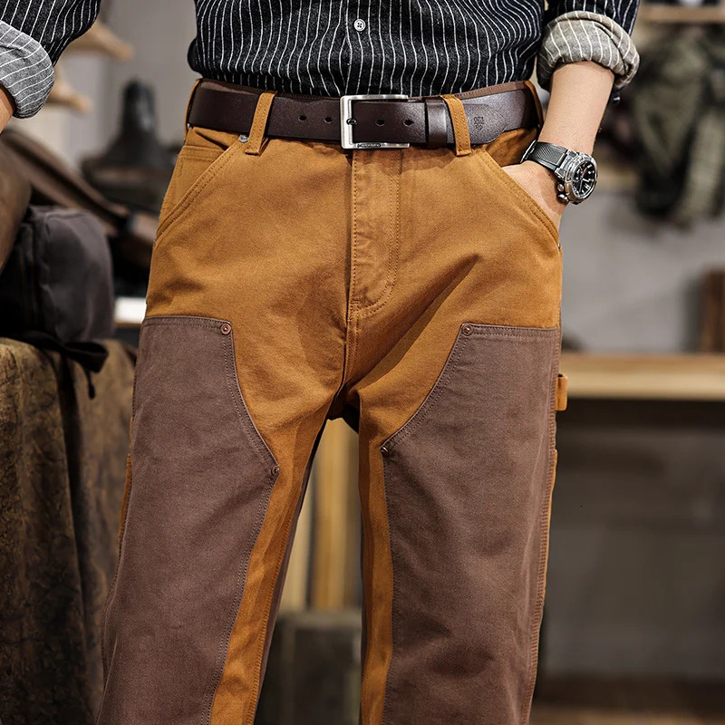 Mens pants straight loose patches cargo mens clothing highquality 241115