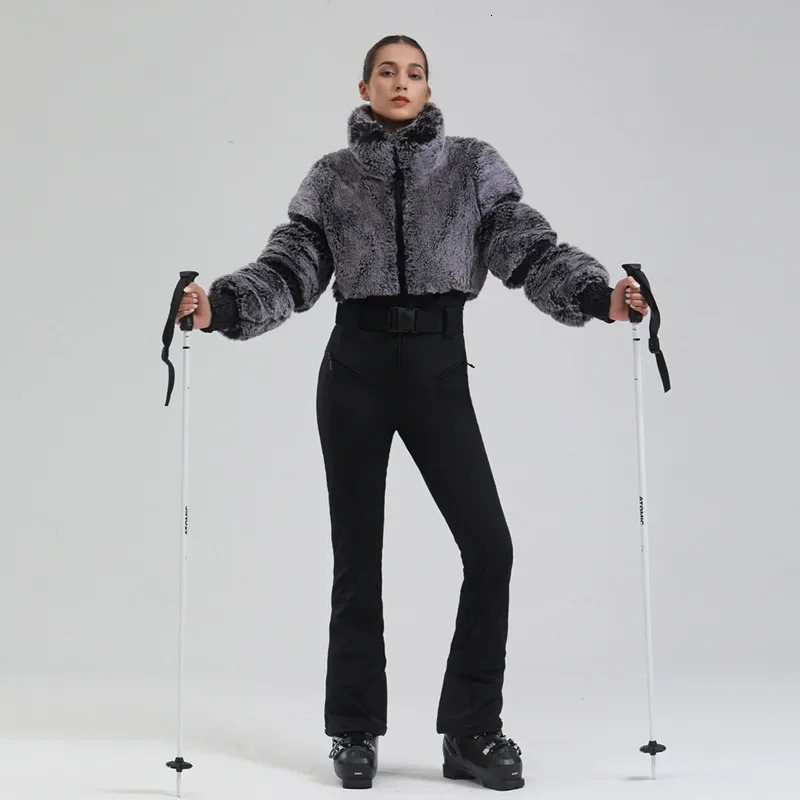 Outdoor Sports Slim Thermal 1Ps Hoodie Jumpsuits Winter Women Ski Clothing Windproof Snowboard Suit Waterproof Snow Set