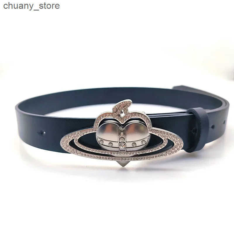 Belts Fashion Cross Crown Design Buckle Belt Y2K Spicy Girl Love Leather Belt for Female Dress Jeans Ceinture Waistband L240910