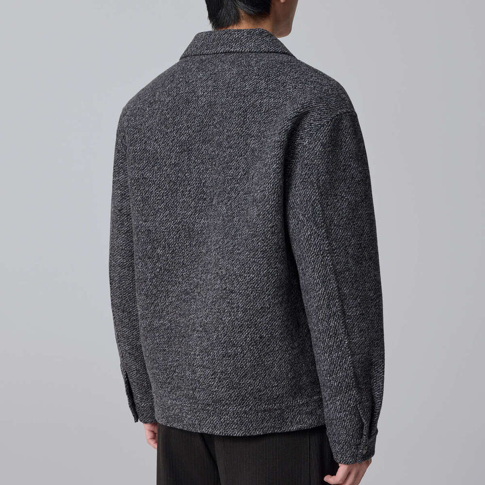 Momaike Twill Texture Double-Sided Woolen 2024 Winter New Thick Men's Jacket 81251