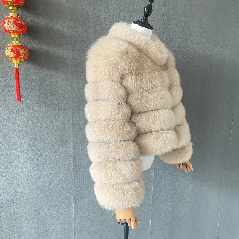 Natural Real Fur Vest Coat For Female stand collar Coats Waistcoat Long Jacket 241115