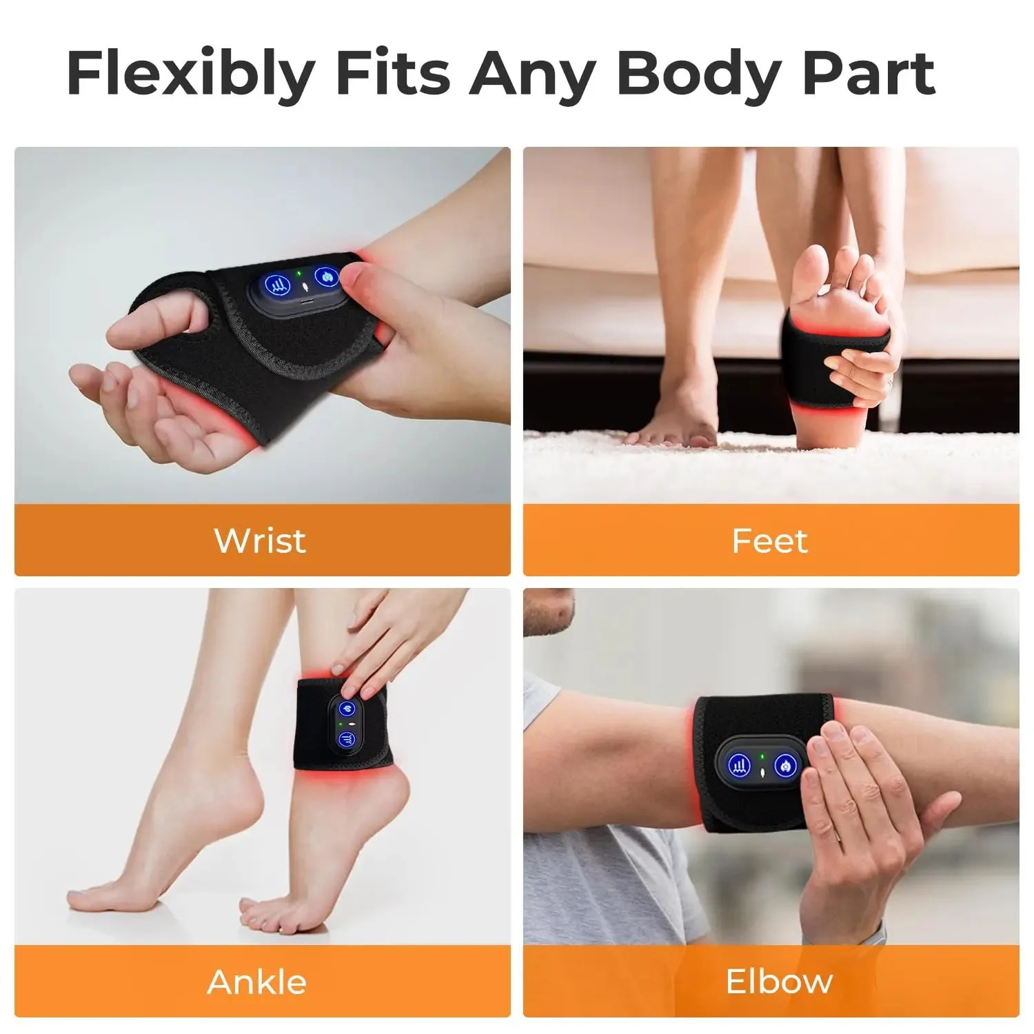 Sports wristband wearable red light therapy stand red light therapy stand wrist support stand hand massager 660nm 850nm LED lights 241114