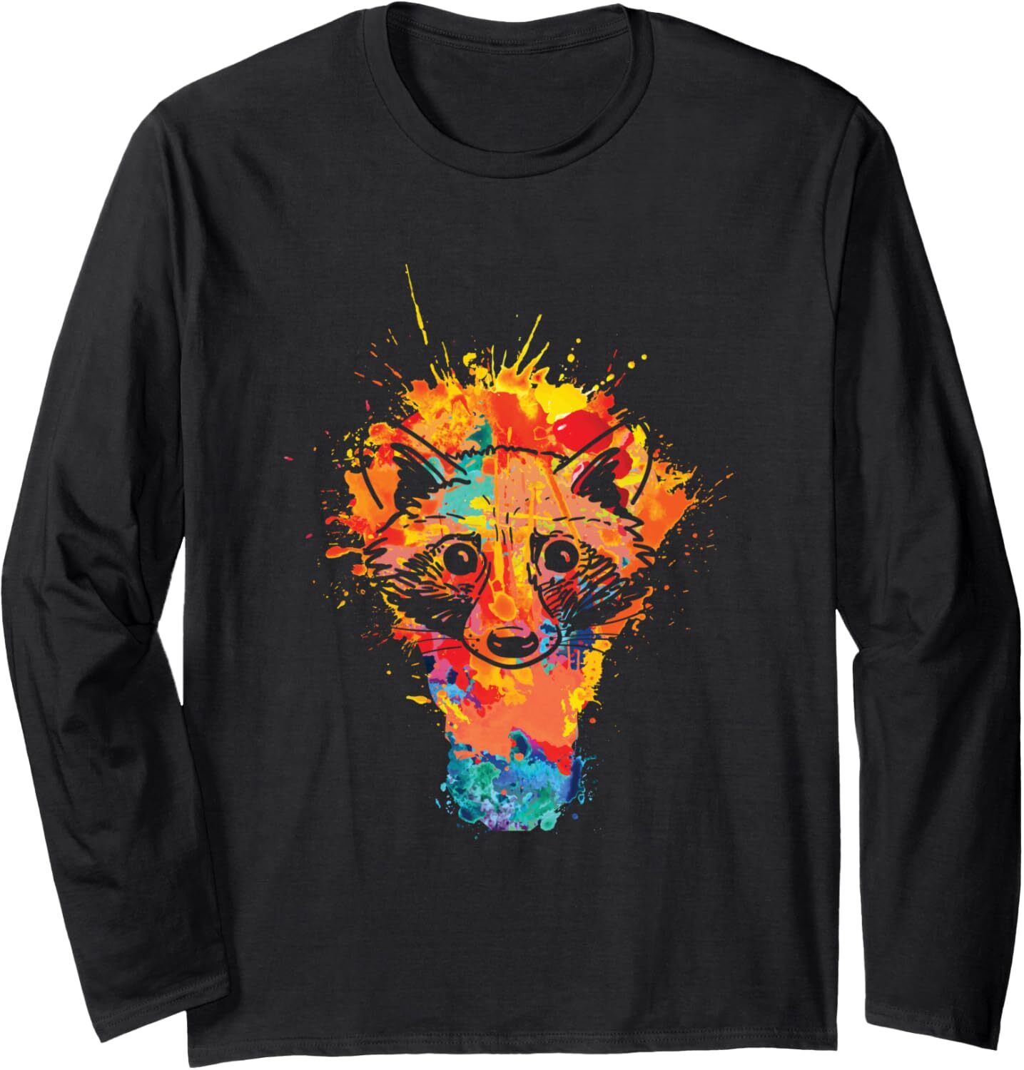 Long Sleeve Shirts for Men sweatshirt Illustrative Watercolor Raccoon Animal Lover Gift Long Sleeve Tee Streetwear Casual tops clothes fashion