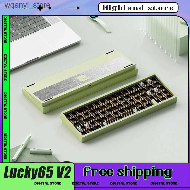 Keyboards Weikav Lucky65 V2 mechanical keyboard kit Bluetooth 3 mode 2.4g heat exchange pad structure Rgb custom gaming keyboard gift L240910
