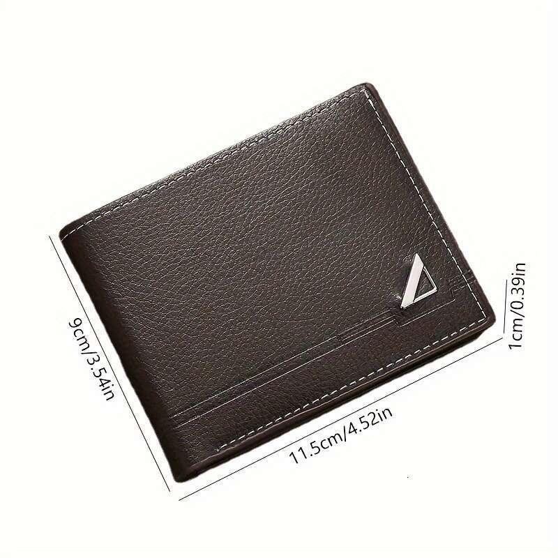 Men's Business Horizontal Short Money Clip, Fashion Large Capacity PU Leather Wallet