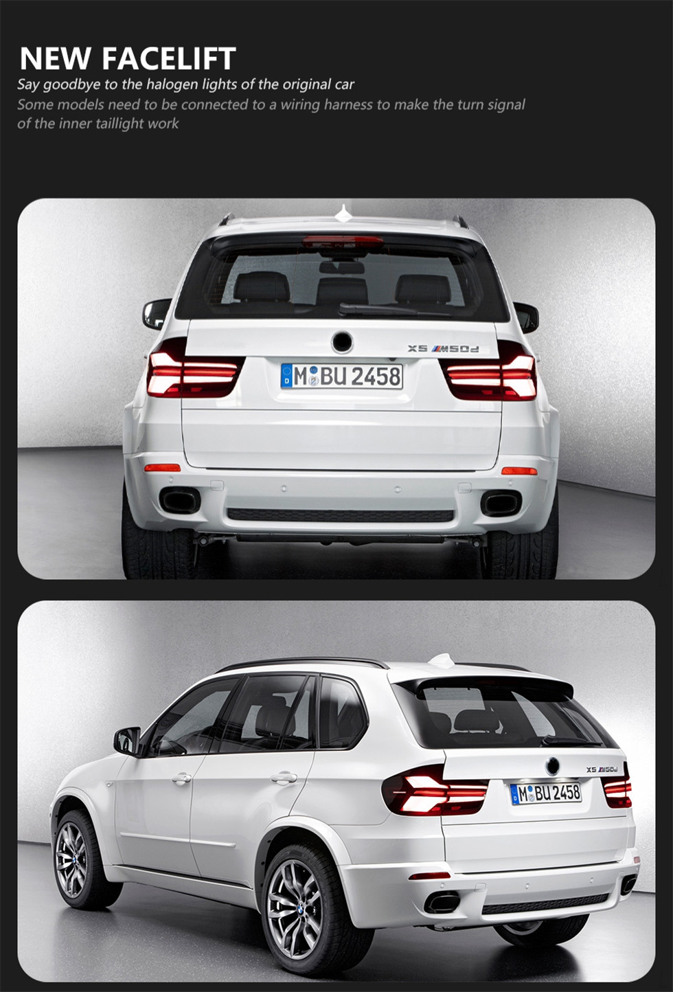 Taillight Upgrade For BMW X5 E70 2010-2013 LED DRL Brake Dynamic Turn Signal Light Assembly Car Lamp