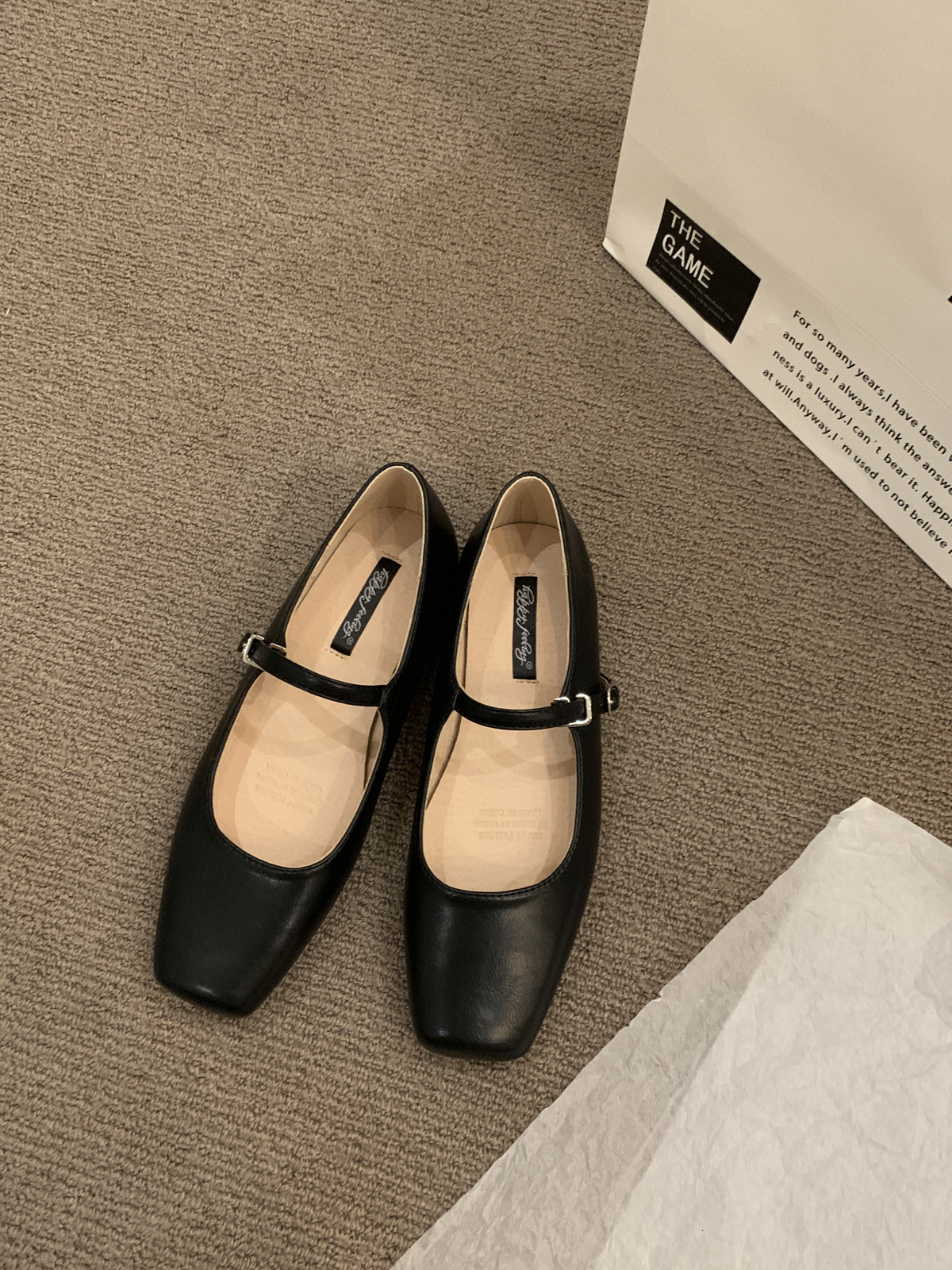 Square head shallow mouth single shoe womens 2023 new spring and autumn Korean version gentle fairy style thick heel Mary Jane shoes 230427