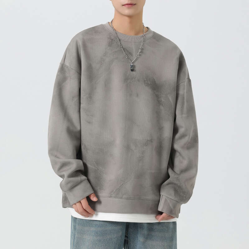 Men's Hoodie Spring Autumn New Trend Brand Tie Dye Distressed Men's Top Teenagers Loose And Fake Two-Piece Jacket For Men