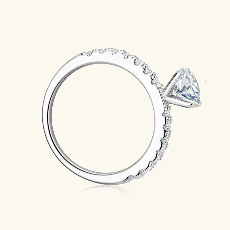 6mm 0.8Carat True D Color VVS1 Engagement Ring Silver 925 Gold Plated Card Ring Jewelry 241114
