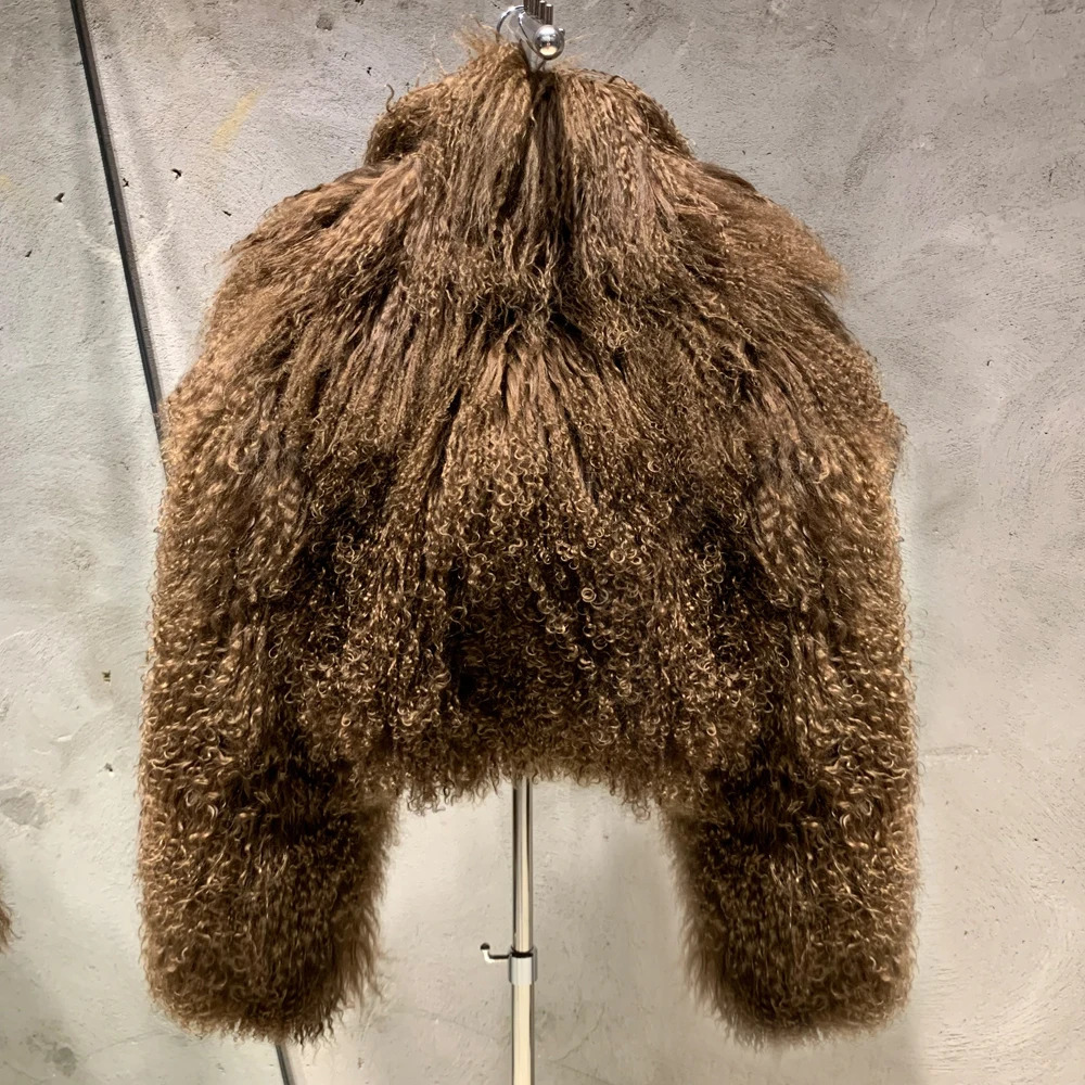 Women Winter Fur Coats Real Lady Sheep Coat Warm Natural Cloth 9508 241115