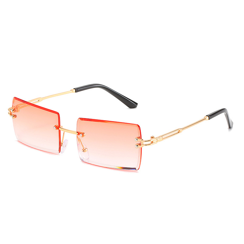 Men's and women's stylish rimless glasses rectangular lightweight glasses full-rimmed glasses for travelling and taking photos